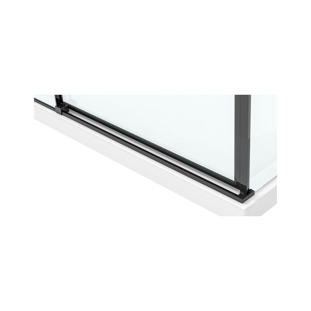 Rea Solar Black Mat – detail čierneho matného profilu 25 mm, číre sklo 6 mm, Easy Clean povlak