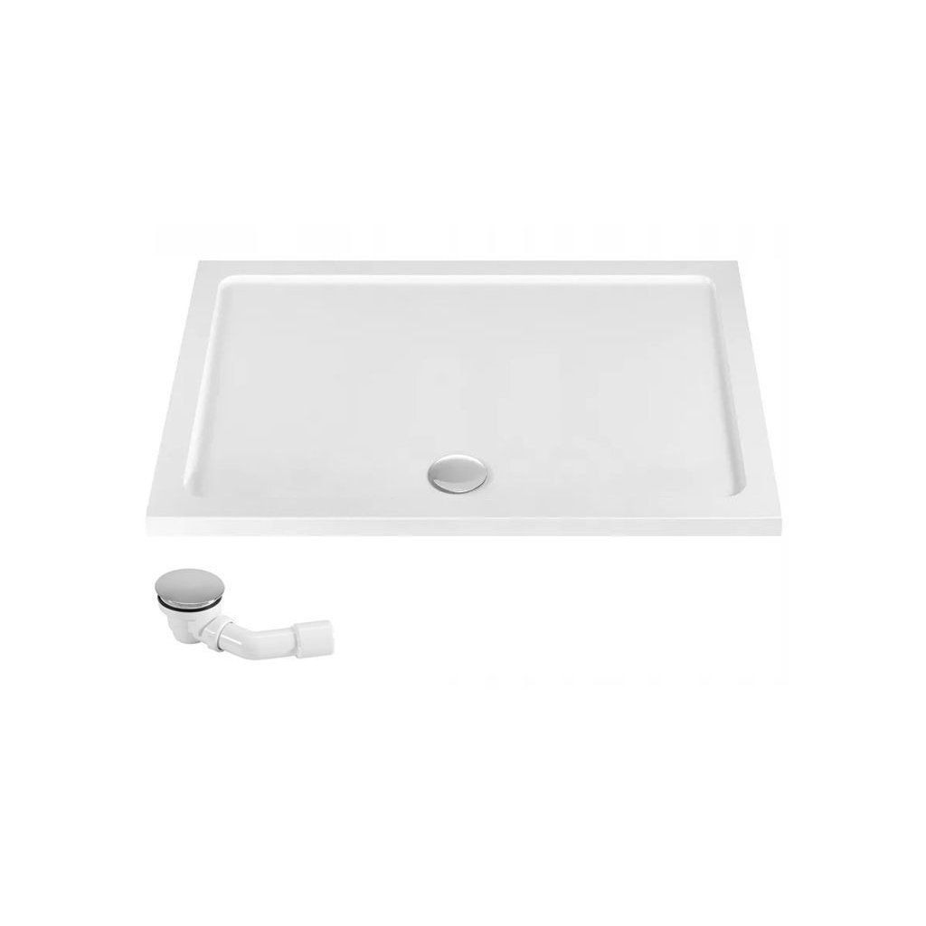 Rea Solar Medená – vanička 100×80 cm biela akrylová, detail základne sprchovacieho kúta