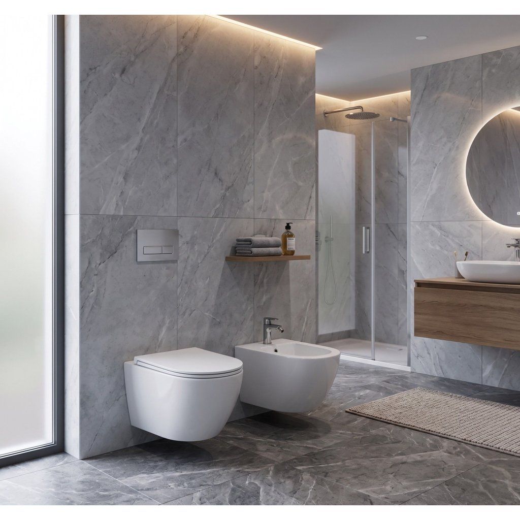 Erga Lily závesný bidet biela lesklá – pohľad 2