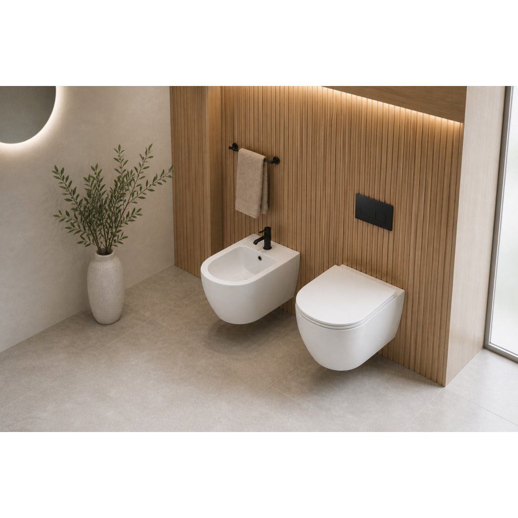 Erga Lily závesný bidet biela lesklá – pohľad 4
