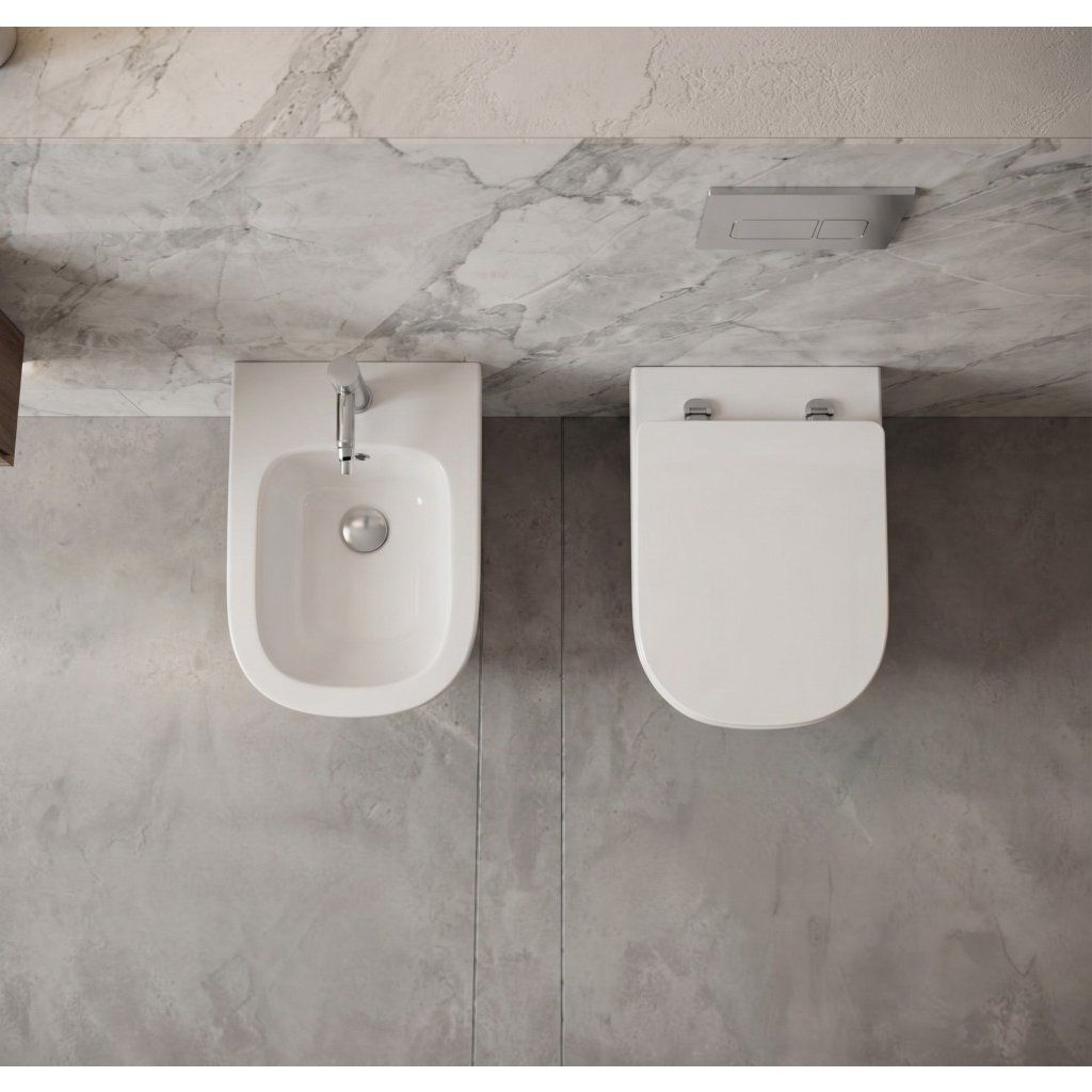 Erga Vento závesný bidet biela lesklá – pohľad 2