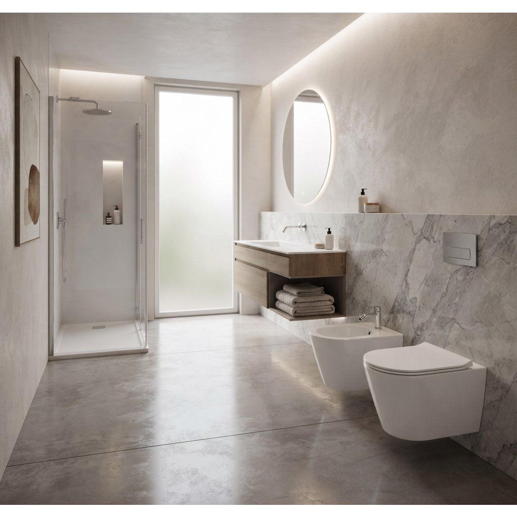 Erga Vento závesný bidet biela lesklá – pohľad 1