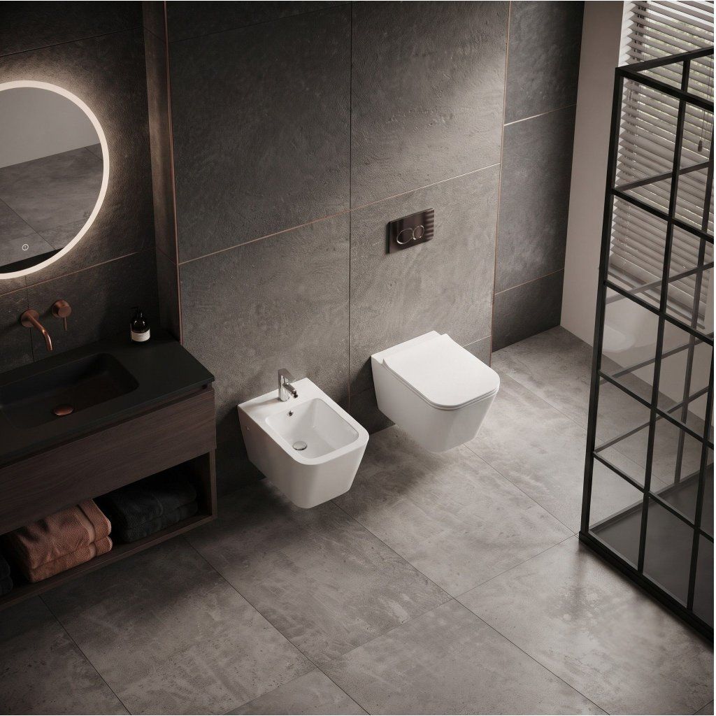 Erga Mery závesný bidet biela lesklá – pohľad 1