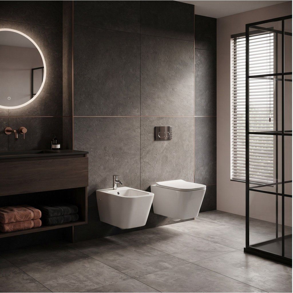 Erga Mery závesný bidet biela lesklá – pohľad 2