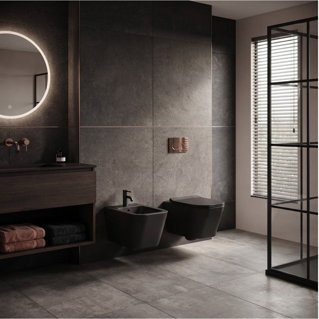 Erga Mery závesný bidet čierna matná – pohľad 2