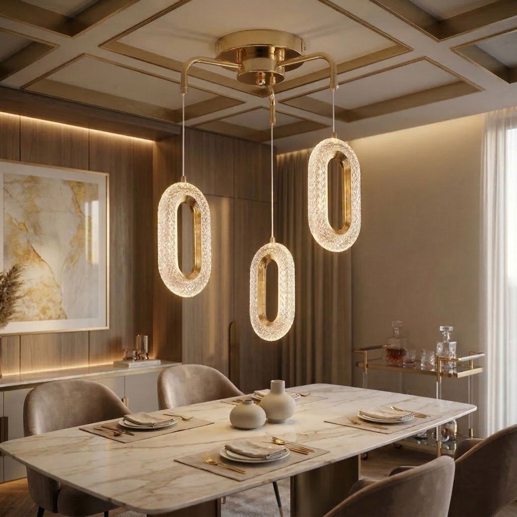 Toolight G173-3CP Gold – lampa v glamour interiéri, obývačka alebo jedáleň