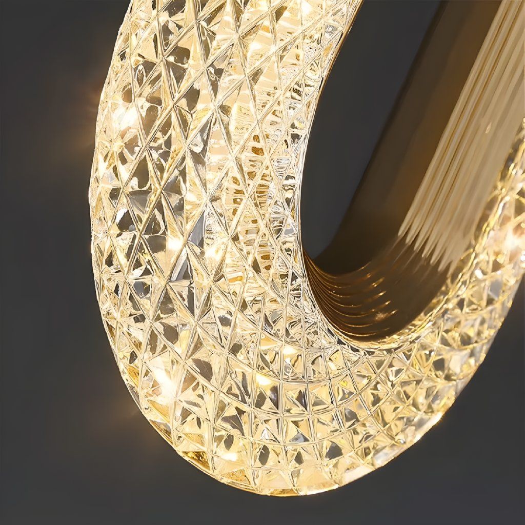 Toolight G173-3CP Gold – detail transparentného oválu, zlatý interiér a stropná krytka