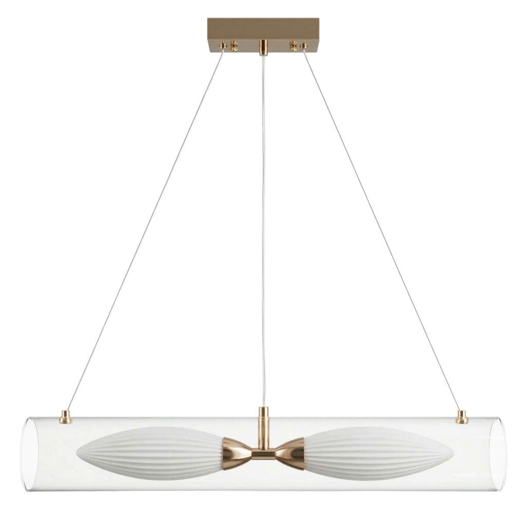 Toolight G152-2C závesná LED lampa dve tienidlá biela zlatá – celkový pohľad