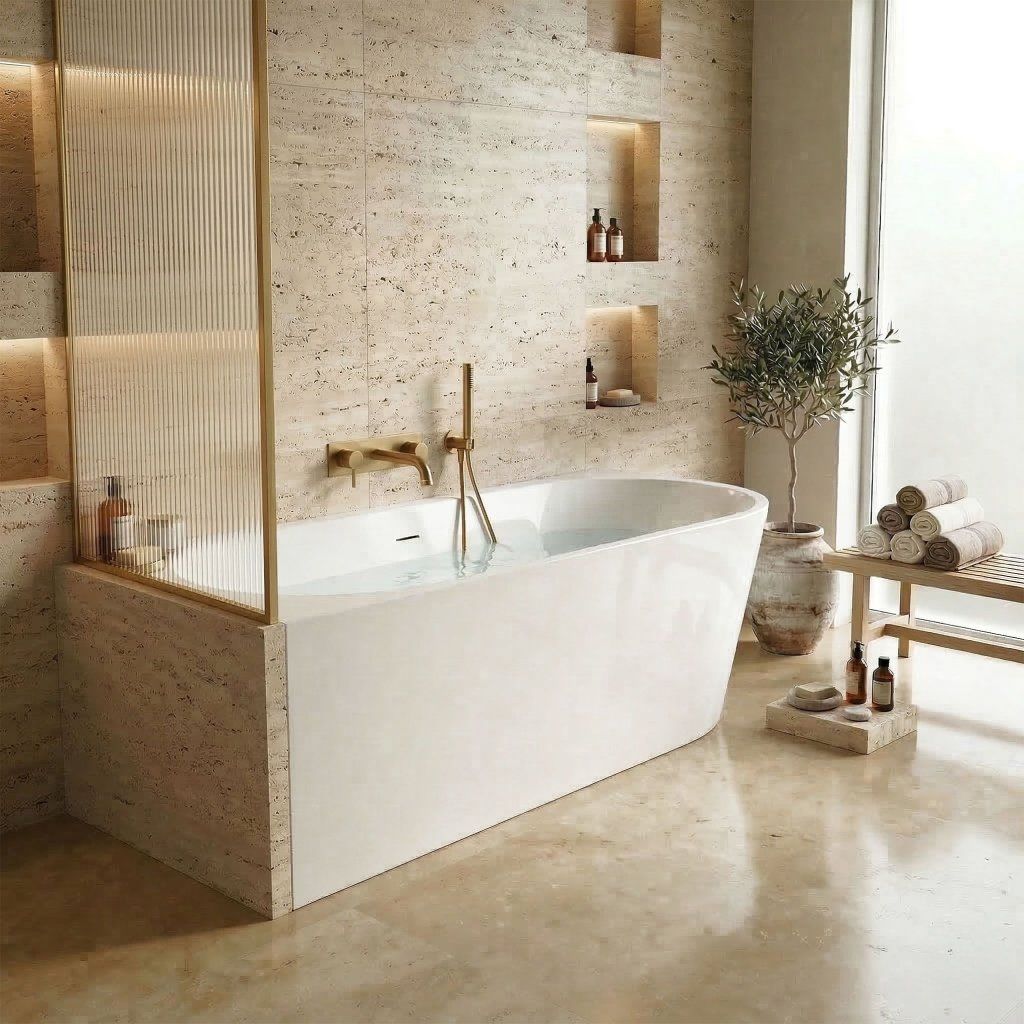 Rea Sydney Bellanto ľavá – profilovaný tvar, ergonomická poloha, biely akrylový povrch