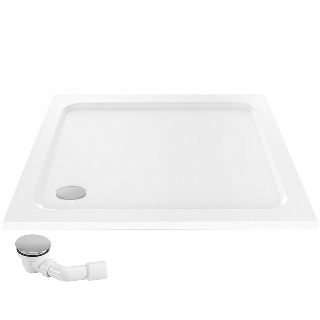 Rea Belmond 800×800 – nízky lem 50 mm, rohový odtok ⌀90 mm, detail