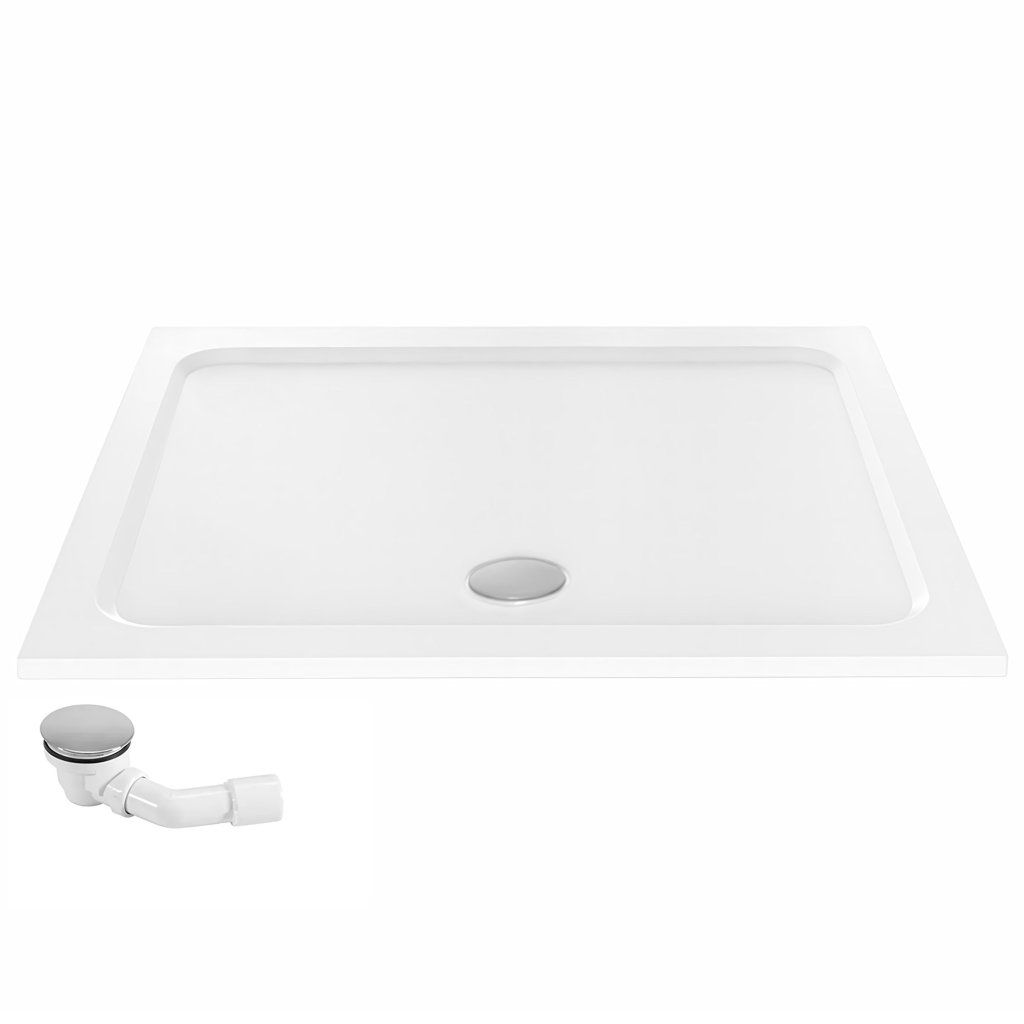 Rea Belmond – nízky lem 50 mm, rohový odtok ⌀90 mm, sifón v balení