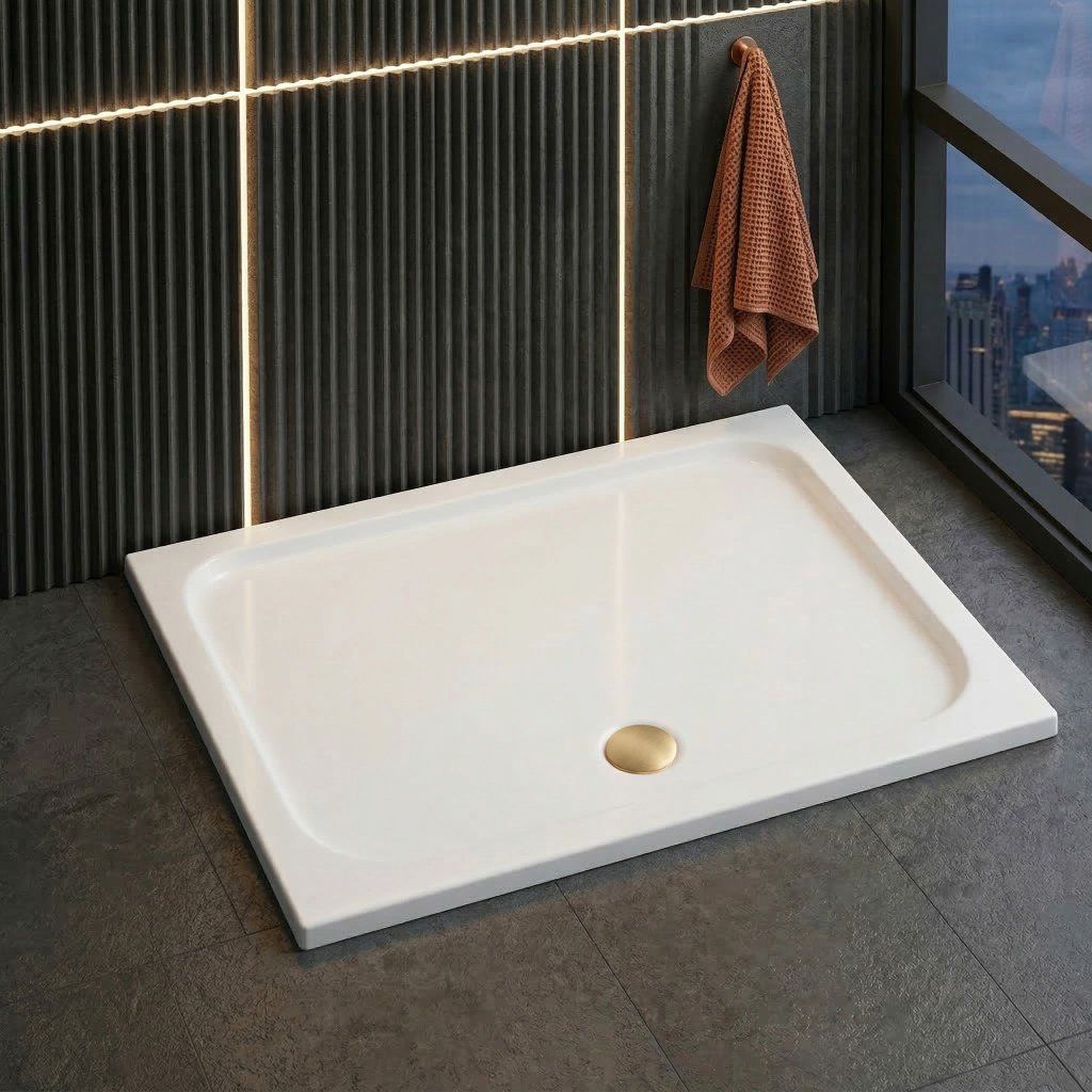 Rea Belmond – nízky lem 50 mm, pohľad na profil vaničky a prechod na podlahu