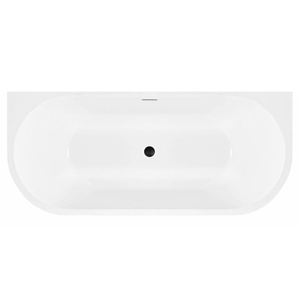 Rea Olimpia – klik-klak zátka chrómová, sifón, detail odtoku pri dne vane