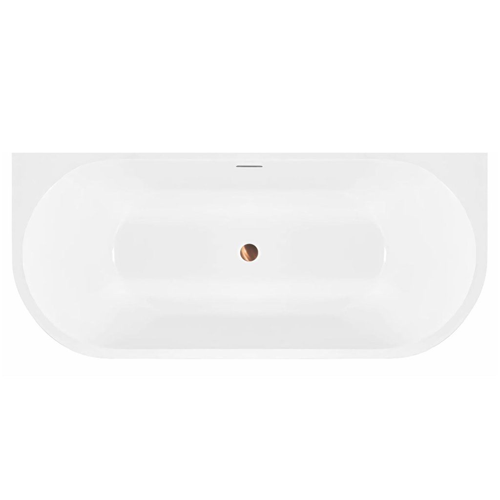 Rea Olimpia – klik-klak zátka chrómová, sifón, detail odtoku pri dne vane