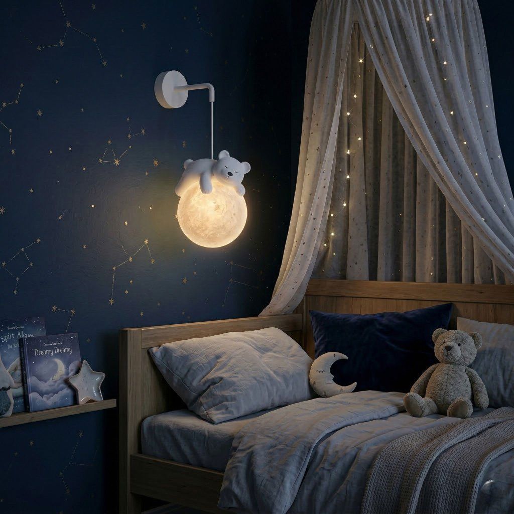 Toolight G161-1W – lampa pri postieľke dieťaťa, večerná atmosféra v detskej izbe