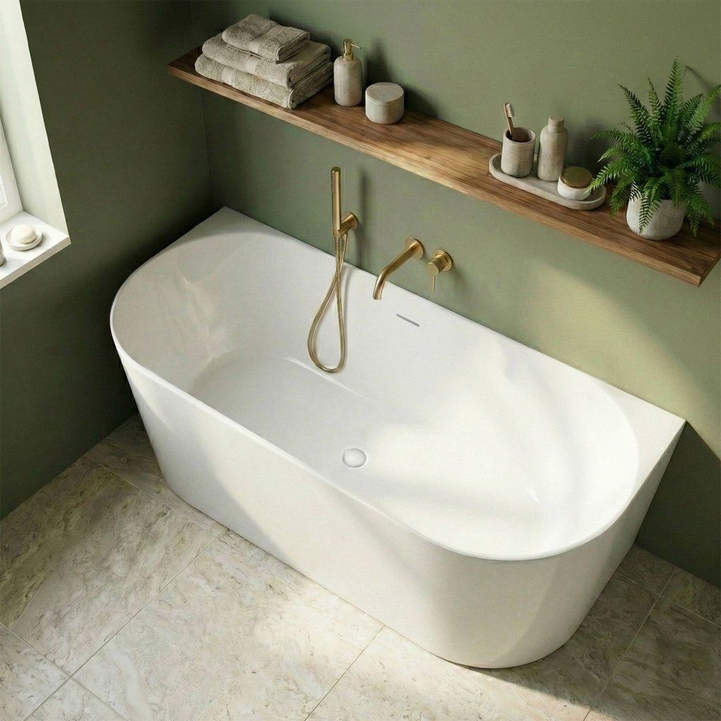 Rea Capri Slim – detail Slim rantu, tenké hrany, moderný minimalistický profil vane