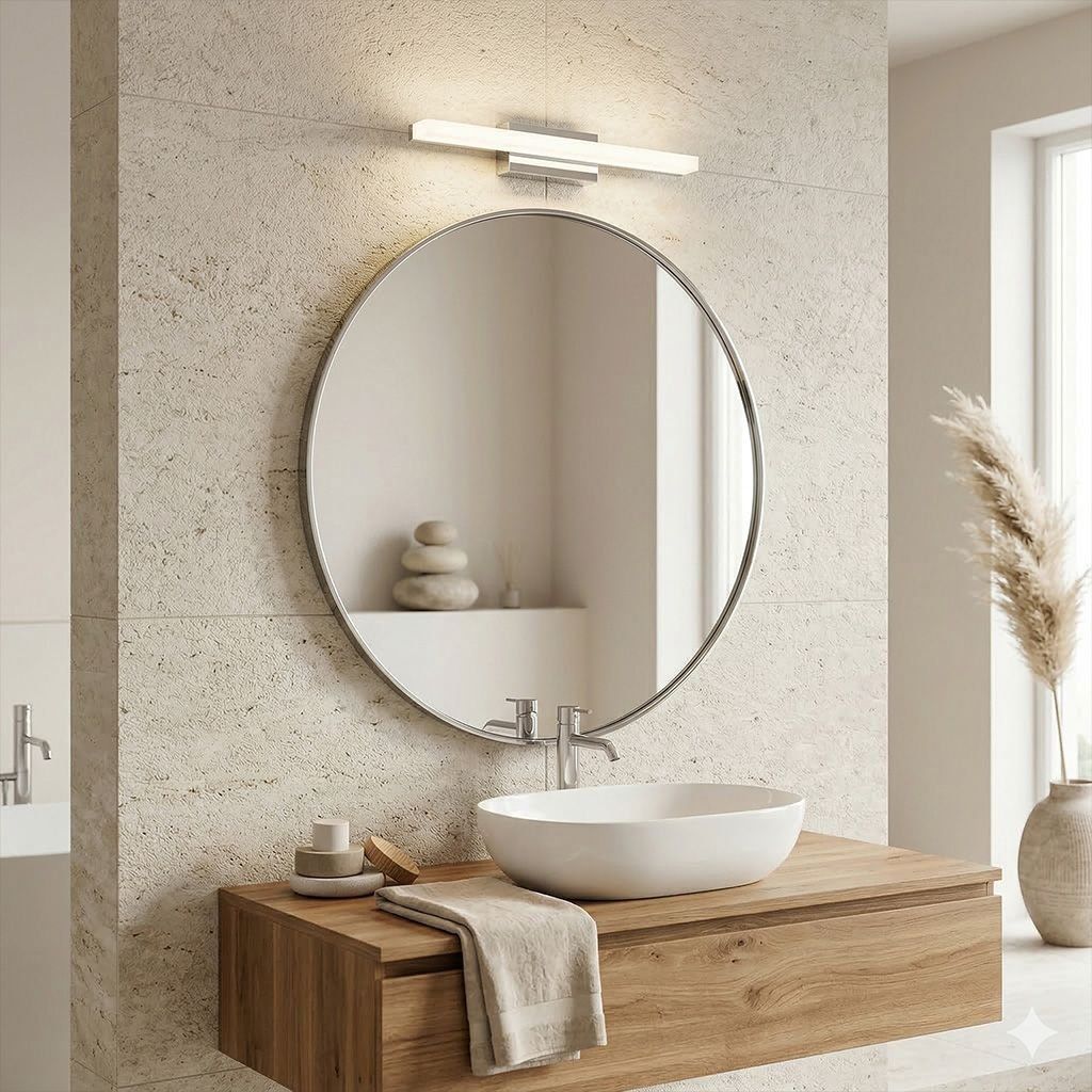 Toolight APP1845-1W Chrom – lampa s chrómovými kúpeľňovými doplnkami, detail inštalácie