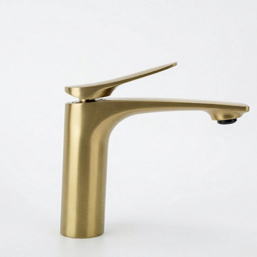 Rea Vision umývadlová batéria nízka zlatá matná PVD – celkový pohľad