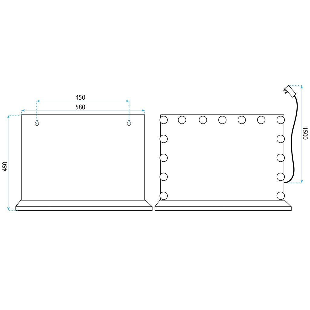 Rea Hollywood biele – sieťové napájanie, celkový pohľad v interiéri