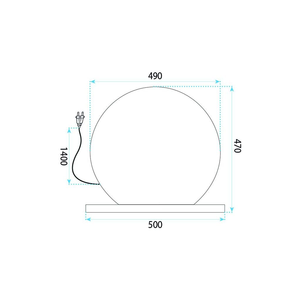 Rea Hollywood Round – sieťové napájanie, biele zrkadlo v glamour interiéri