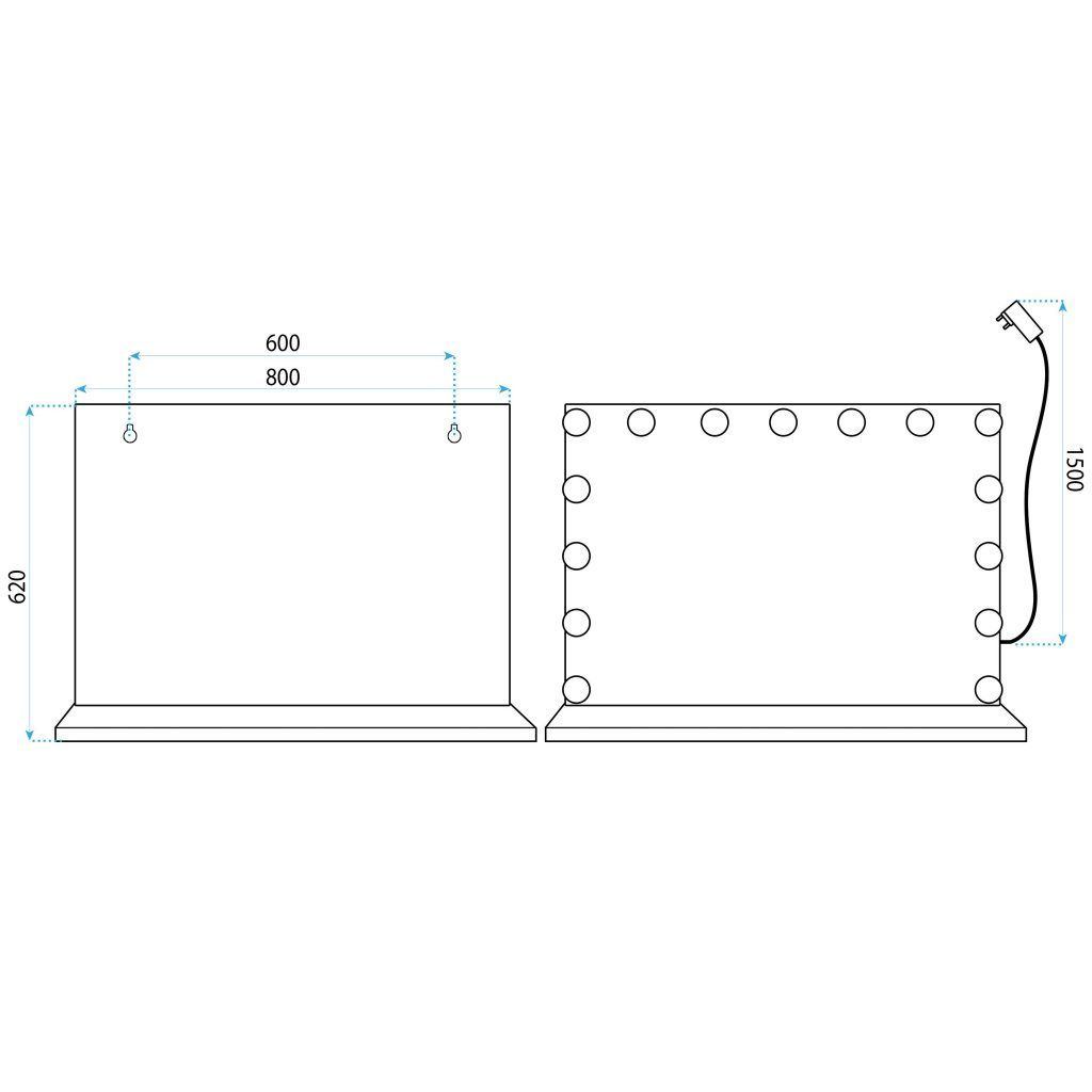Rea Hollywood XL čierne – sieťové napájanie, zrkadlo v dark luxe interiéri