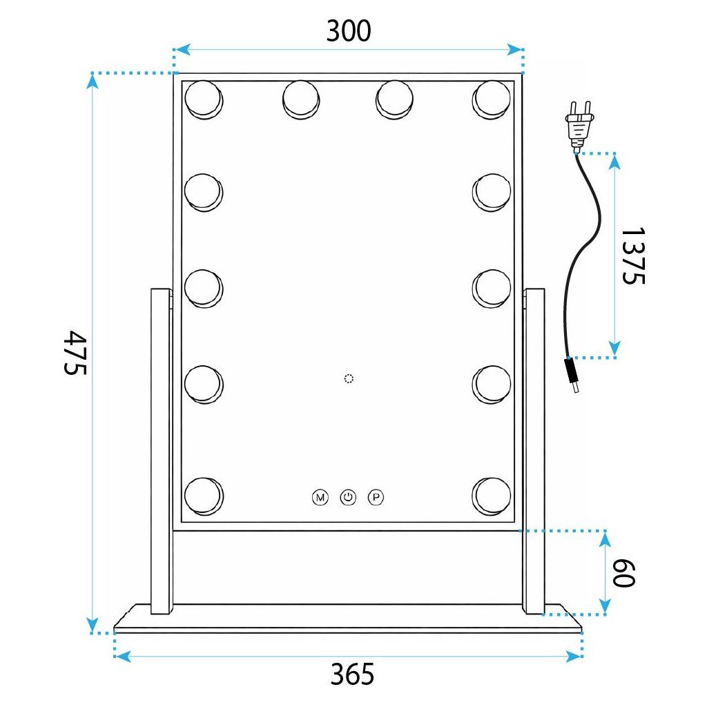 Rea Style White – sieťový adaptér v balení, zrkadlo na toaletnom stolíku