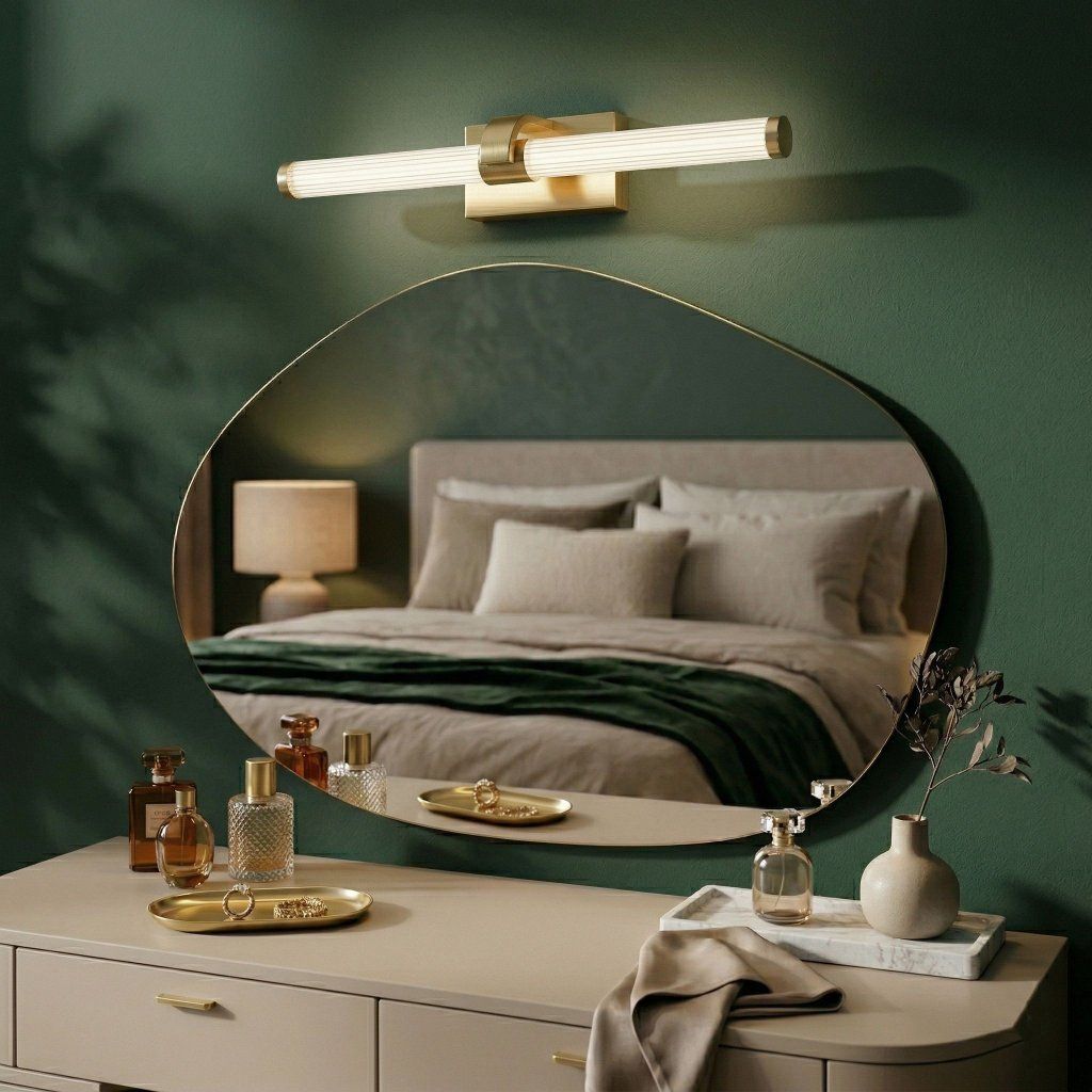 Toolight APP1883-1W – detail lesklej zlatej hliníkovej 400 mm lampy, pevná montáž na stenu