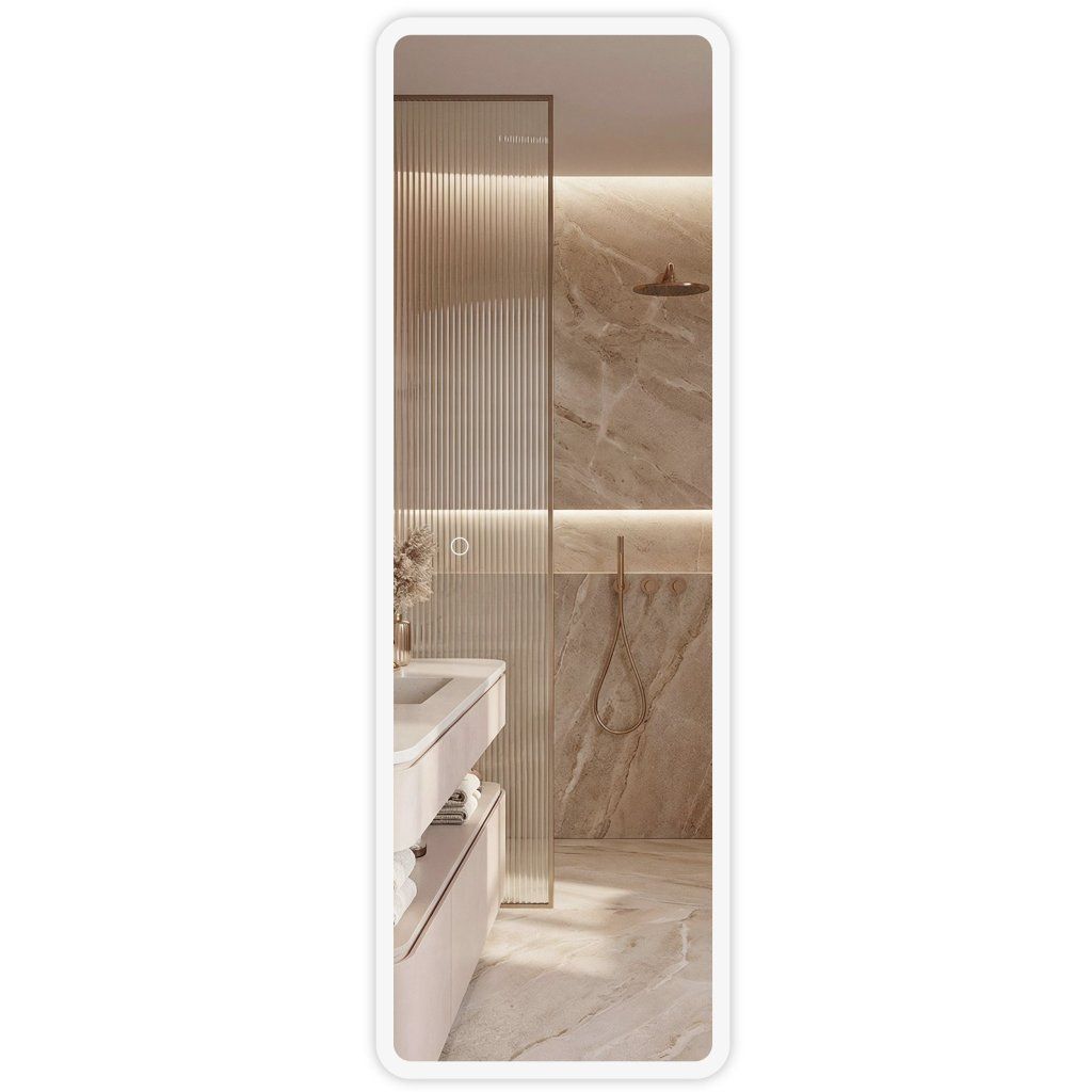 Rea MOL-SQ LED zrkadlo na celú postavu 500x1500 mm mliečny rámik – celkový pohľad