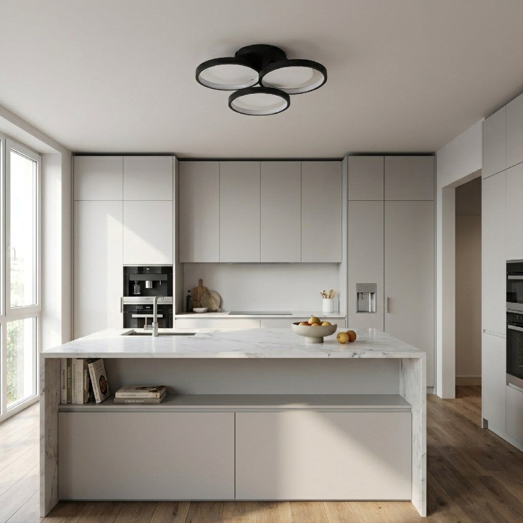 Toolight APP1919-C Black stropná LED lampa tri kruhy čierna – celkový pohľad