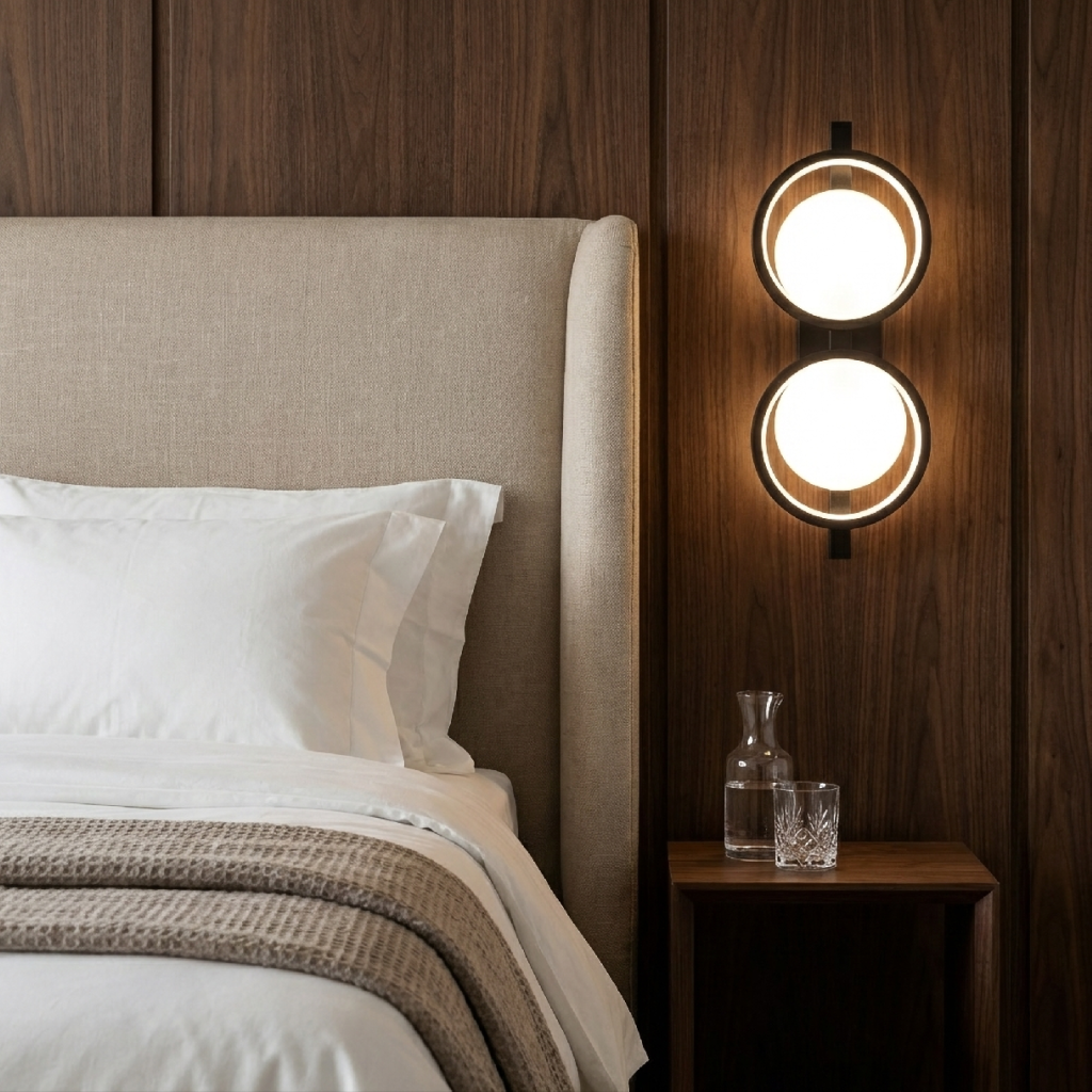 Toolight APP1917-W Black – LED 13 W, svetelný efekt dvoch kruhov na stene