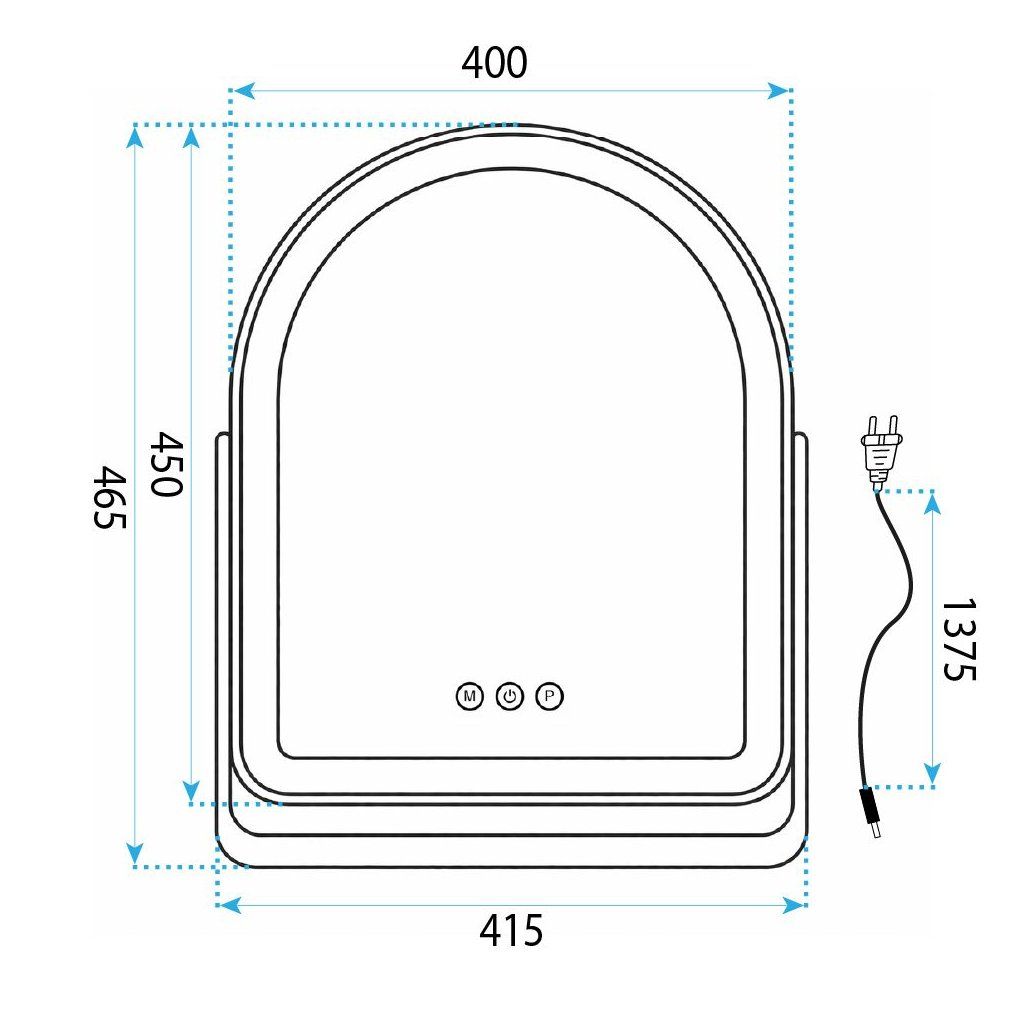 Rea Glam White – sieťový adaptér, zrkadlo na toaletnom stolíku v bielom interiéri