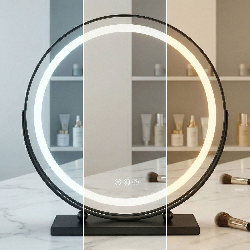 Make-Up Black – detail troch farebných teplôt LED osvetlenia, čierny rám