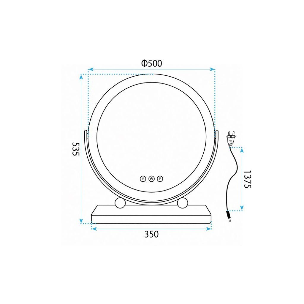 Make-Up Black – sieťový adaptér, čierne zrkadlo v loftovom interiéri