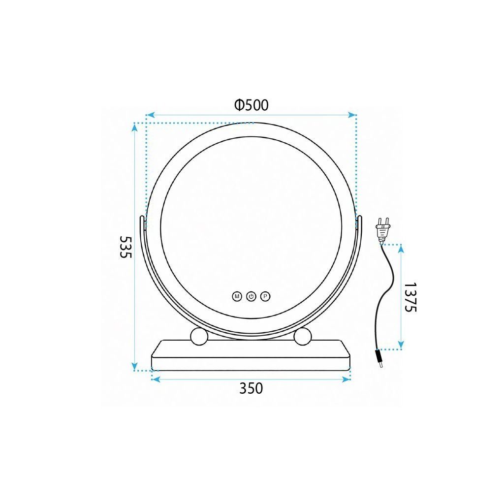 Make-Up White – sieťový adaptér v balení, zrkadlo na toaletnom stolíku