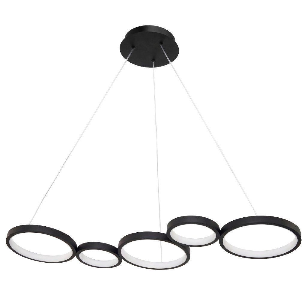 Toolight APP1923-CP Black závesná LED lampa multi-kruh čierna 850 mm – celkový pohľad
