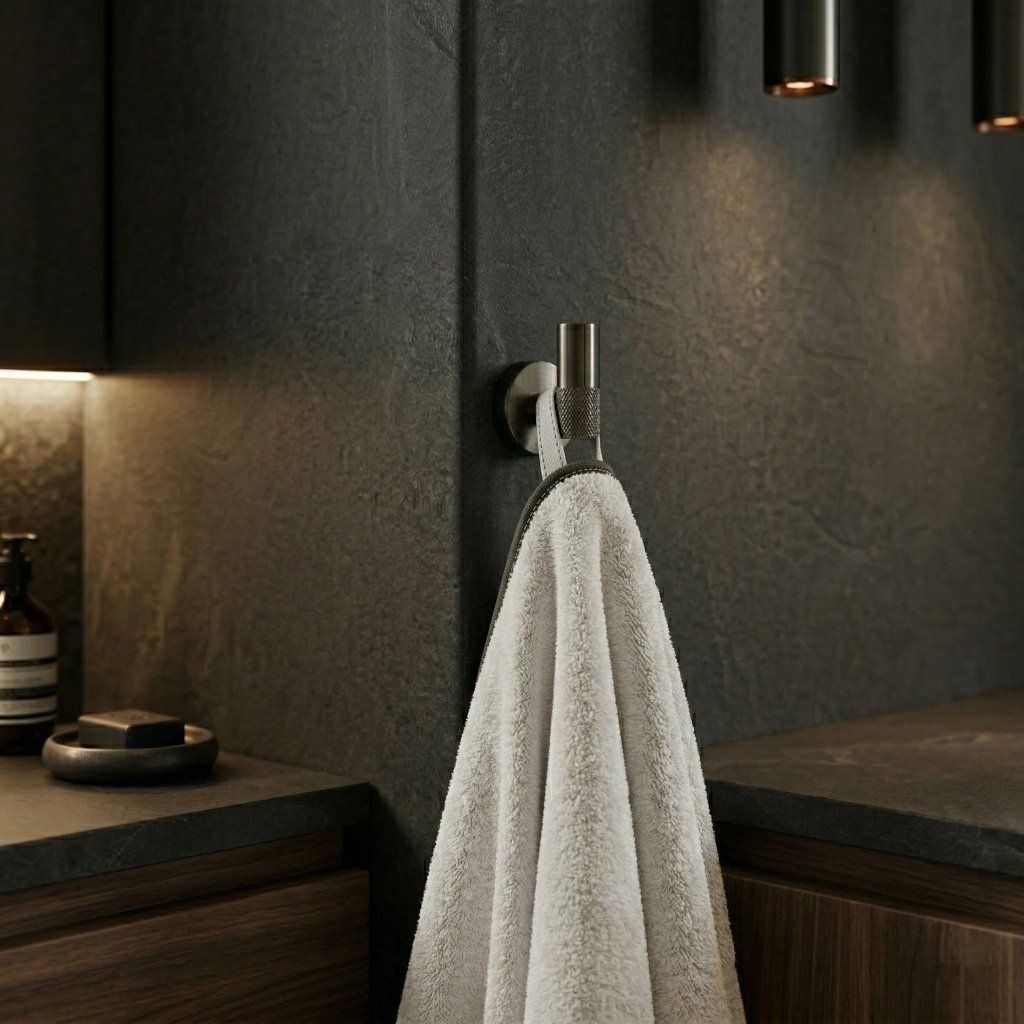 Rea Modern 6606 vešiak na uterák grafitová titánová 50×65×70 mm – celkový pohľad