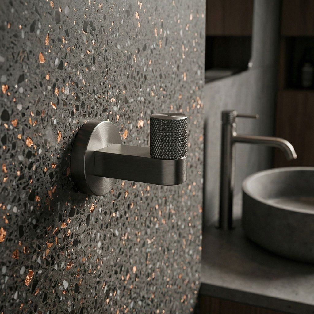 Rea Ori 39104 – grafitový vešiak v modernej kúpeľni, kolekcia Ori Rea