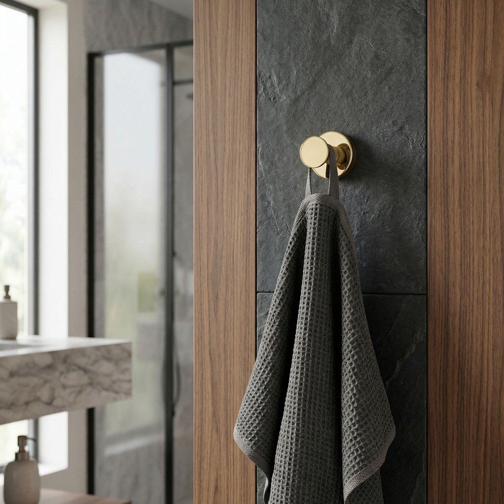 Rea Modern 6606A bodový vešiak na uterák zlatá lesklá 50 mm – celkový pohľad