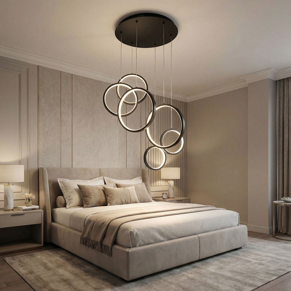 Toolight APP1921-CP Black – LED 48 W, svetelný efekt vertikálnych kruhov