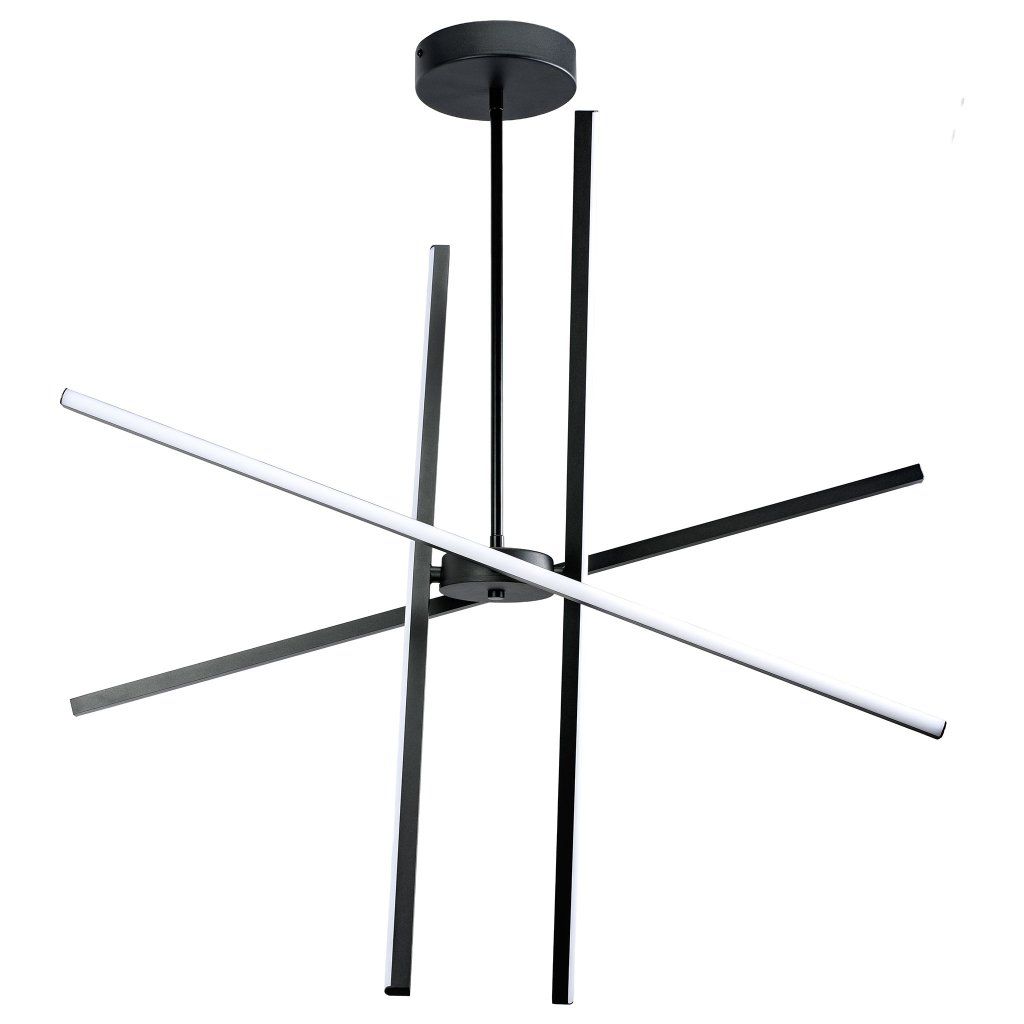 Toolight APP1929-CP Black závesná LED lampa pretínajúce sa ramená čierna – celkový pohľad