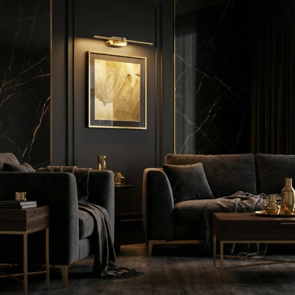 Toolight APP1892-1W – zlatá matná lampa v modernom interiéri