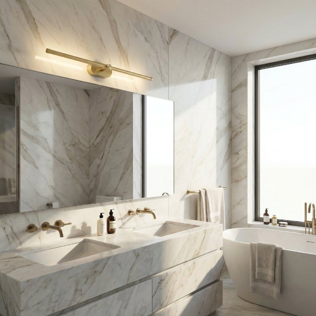 Toolight APP1893-1W – zlatá matná lineárna lampa v modernom interiéri