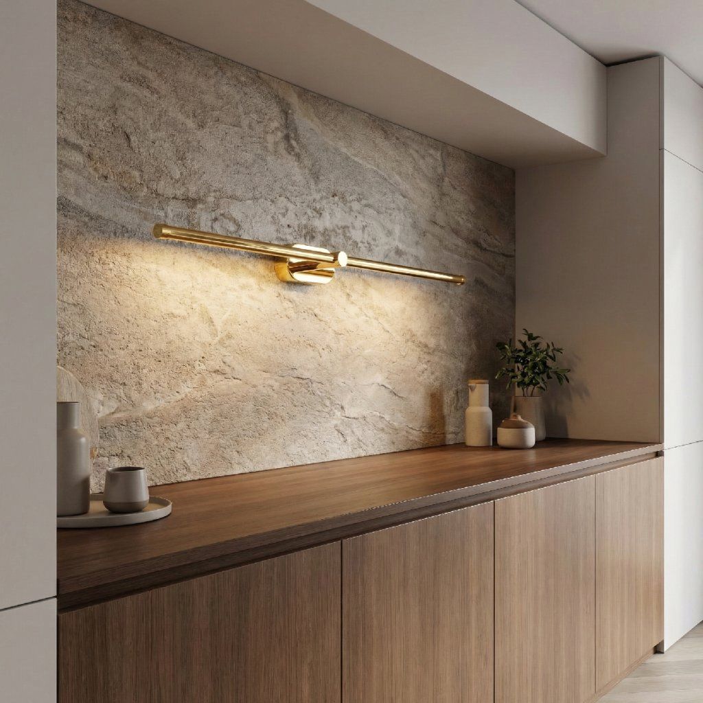 Toolight APP1891-1W zlatá lesklá LED nástenná lampa lineárna 800 mm – celkový pohľad