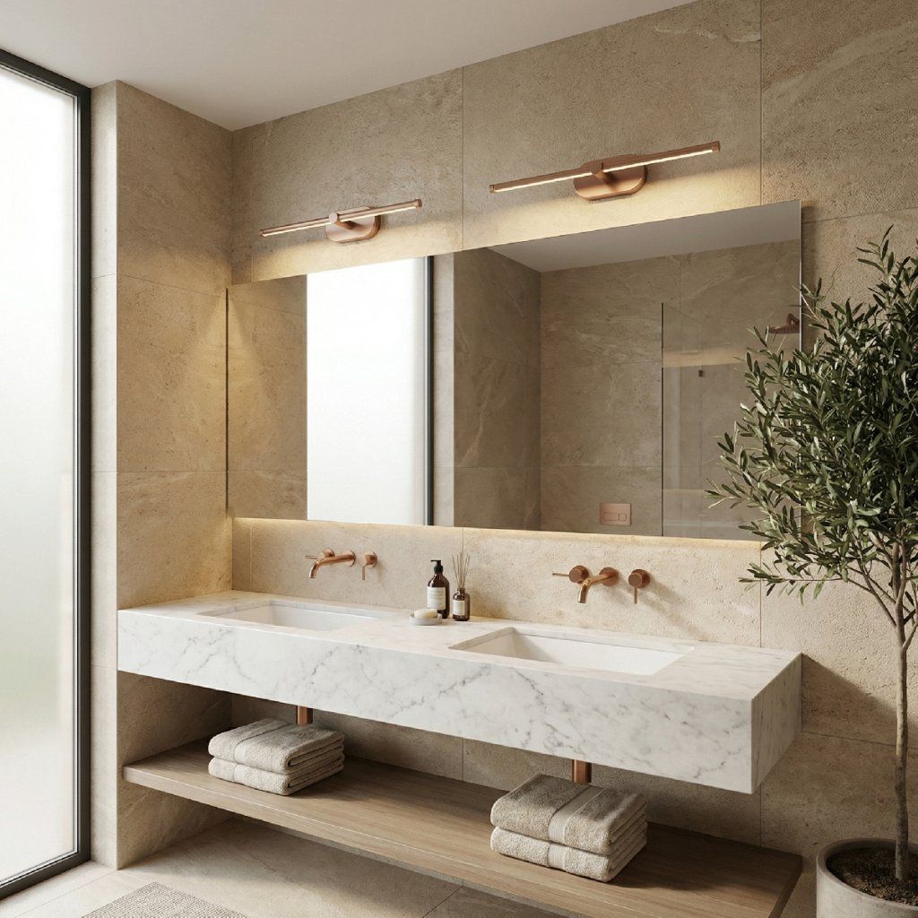 Toolight APP1895-1W – skupinová inštalácia viacerých 400 mm medenej tyčí, rytmická kompozícia