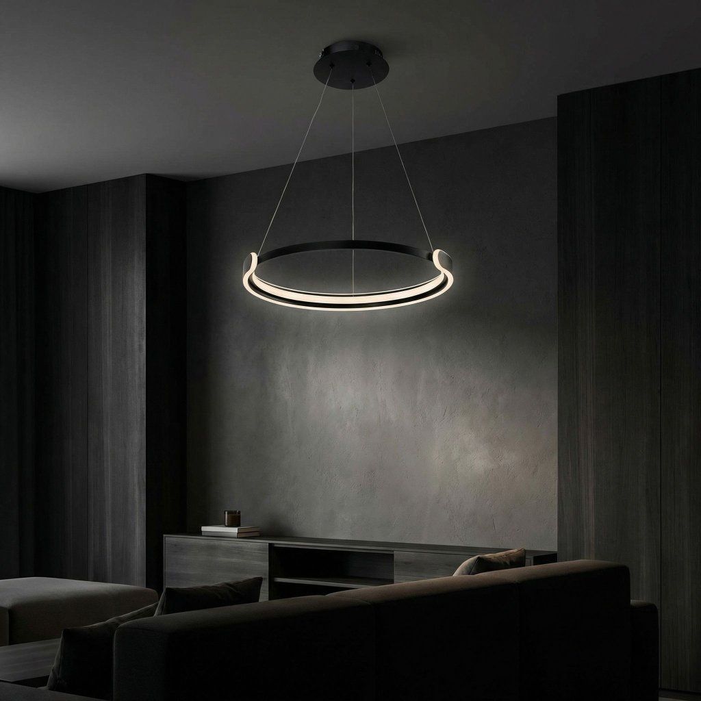 Toolight APP1927-CP Black – LED 48 W a svetelný efekt kruhu v interiéri