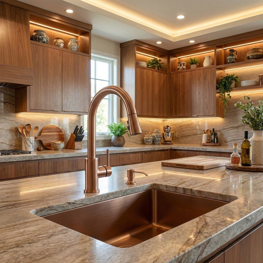 Rea Lon medená matná – detail kartáčovanej medenej povrchovej úpravy pumpy dávkovača