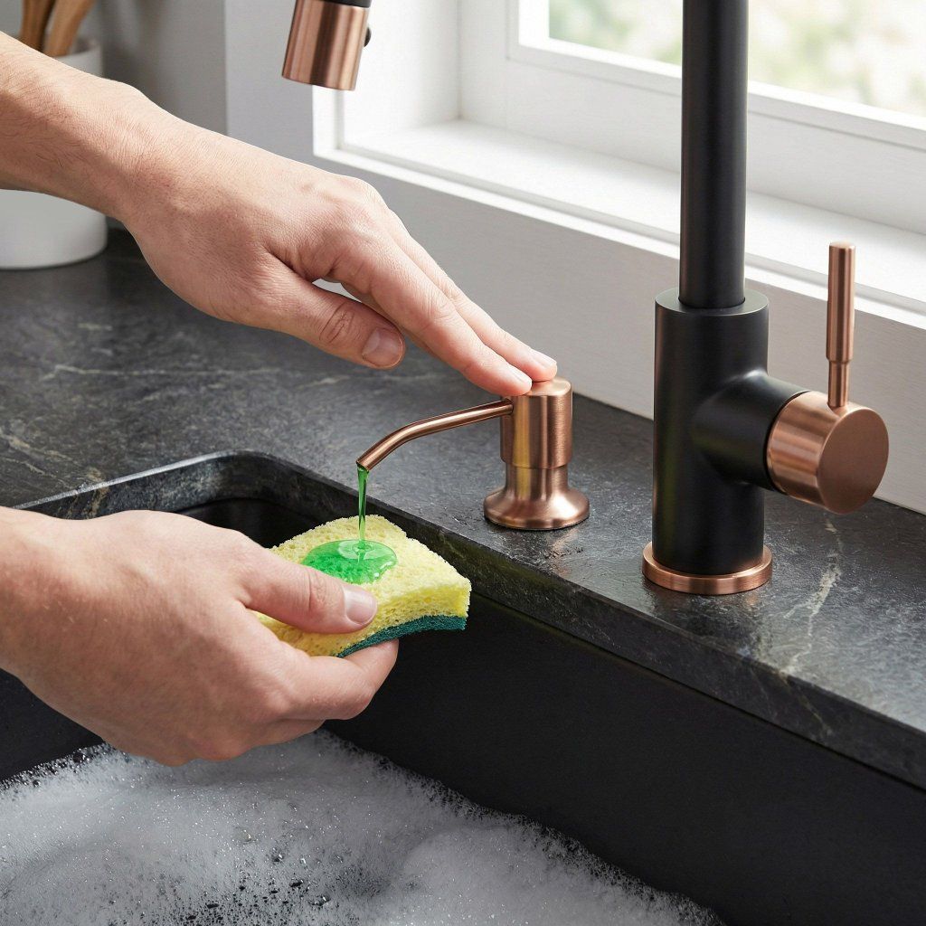 Rea Lon medená matná – dávkovač pri medenej batérii, industriálna alebo boho kuchyňa