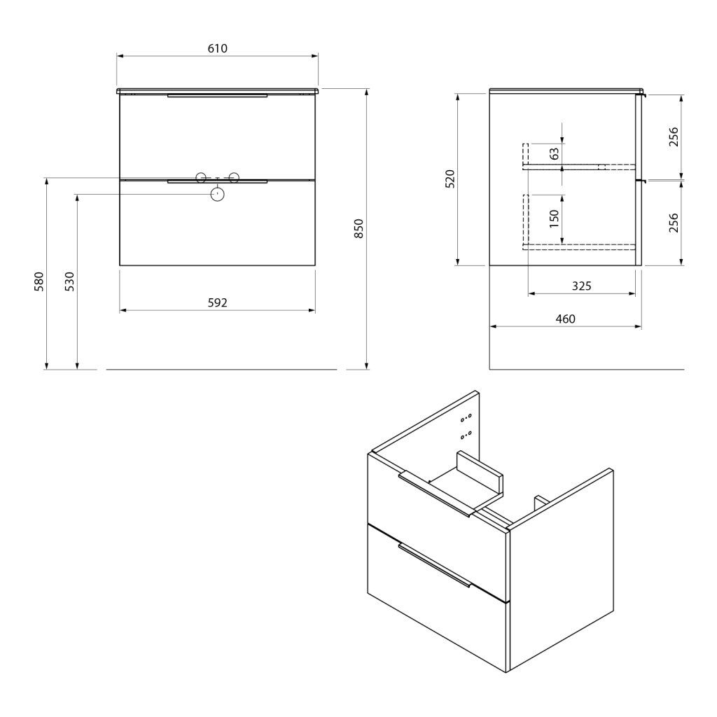 Sapho CIRASA biela lesk detail zásuviek