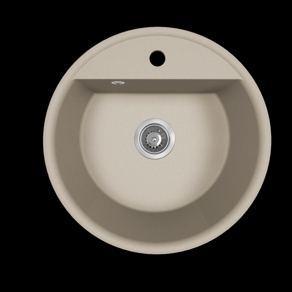Laveo Muna okrúhly granitový drez 510x510 béžová SPU-480Y