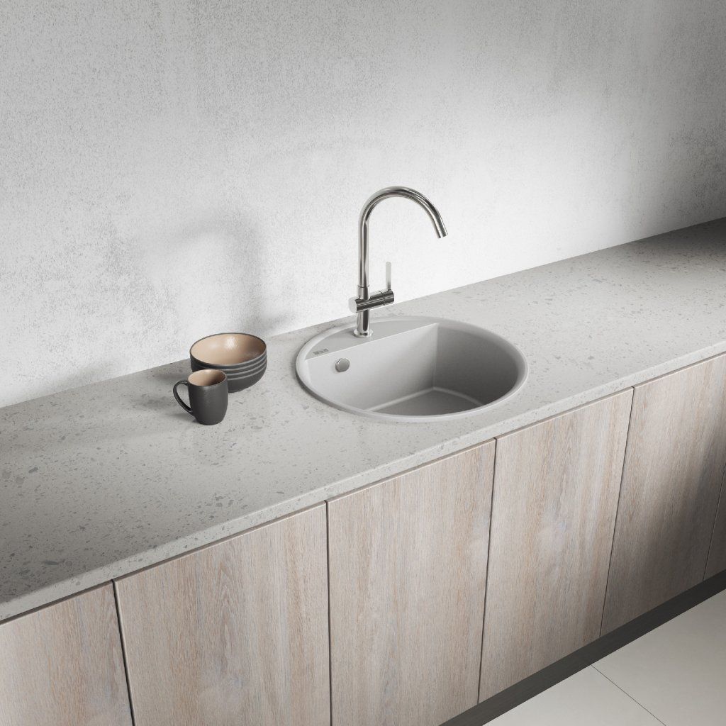 Detail granitového povrchu Laveo Muna sivá textúra odolnosť